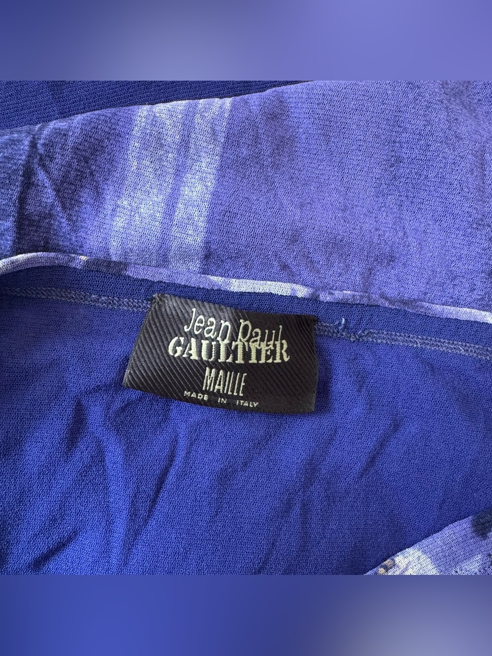SS1998 Jean Paul Gaultier Frida Khalo Strapless Printed Mesh Dress in Blue - Picture 5 of 9